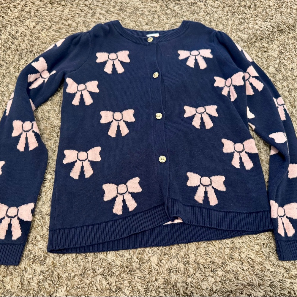 Gymboree Navy and Pink Bow Sweater